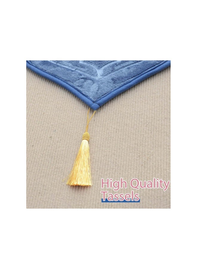 أكاليكس مجموعة من 4 سجادات صلاة، 70×110 سم، سطح مخملي مانع للانزلاق، سجادة صلاة إسلامية بتصميم قبة جديد، سجادة صلاة مبطنة سميكة، مناسبة للأطفال والرجال والنساء، هدية مثالية للعيد، سجادة صلاة رمضان متعددة الألوان - Image 3